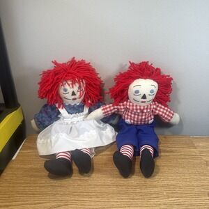 Vintage Raggedy Ann Doll With Music Box‎ And Raggedy Andy Doll